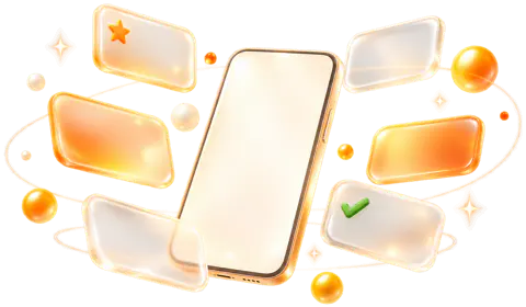 Flashcards floating around a phone showing a study session